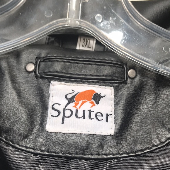 NWOT Sputer Black synthetic leather 5 button 3/4 length Coat Sz 3XL. - Picture 3 of 9